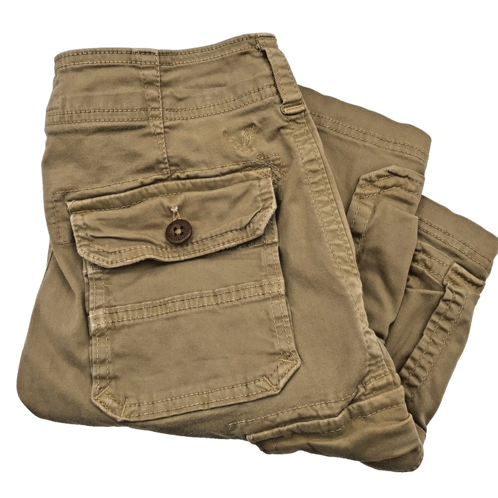 American Eagle Cargo Shorts Mens‎ 28 Tan Distressed Baggy Grunge Street Skater